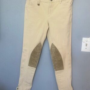 Ralph Lauren Cream Breeches with Suede Knee Accents